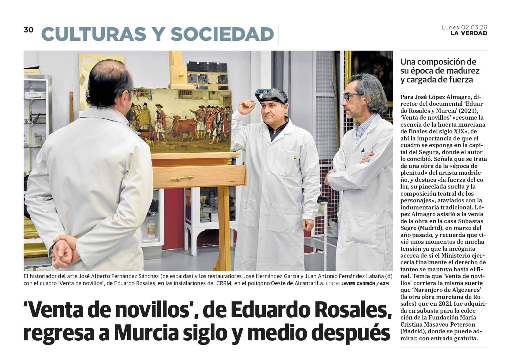 VENTA DE NOVILLOS PASA POR EL CRRM (LA VERDAD 2-3-2026)